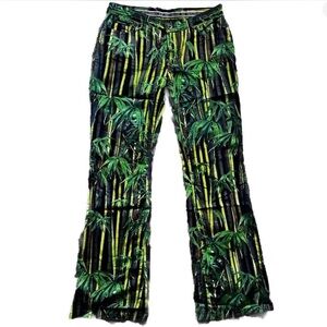 Dolce & Gabbana Green Bamboo Print Pants